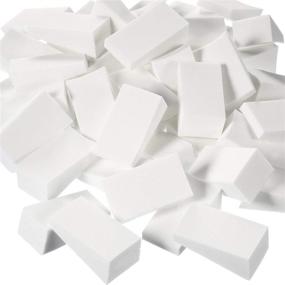 img 4 attached to 100-Piece White Latex Foam Wedges Cosmetic Sponges for Makeup Foundation and Beauty Tools