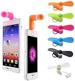 img 4 attached to 📱 Colorful & Powerful 2-in-1 Cell Phone Fan - Mini Summer Accessory for iPhone, iPad, Android Smartphone, Tablet - (6 Colors, Pack of 6)