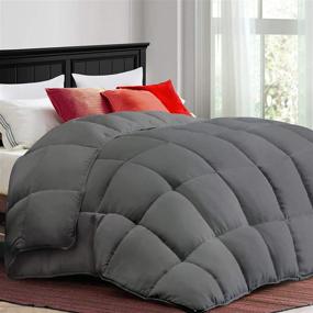 img 4 attached to 🌬️ COONP All Season Queen Comforter: Cooling Down Alternative Quilted Duvet Insert for Year-Round Comfort
