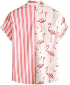 img 3 attached to VATPAVE Hawaiian Flamingo Shirts Casual Men's Clothing and Shirts