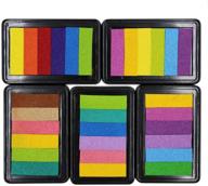 ankomina 5 pack 30 shade colors gradient rainbow craft ink pads – colorful rubber stamp 🌈 pads for teachers, kids, diy fingerprint handprint card-making & scrapbooking – washable finger ink pads (pack a) logo