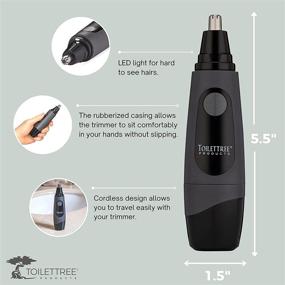 img 1 attached to 🪒 ToiletTree Water Resistant Nose and Ear Hair Trimmer with LED Light: Efficient Grooming Solution