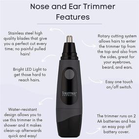 img 2 attached to 🪒 ToiletTree Water Resistant Nose and Ear Hair Trimmer with LED Light: Efficient Grooming Solution