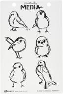 🐦 dina wakley media scribbly small birdies cling stamps, 6x9 inches logo