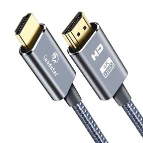 img 4 attached to 6 Foot HDMI Cable - 4K 60HZ, 18Gbps High Speed HDMI 2.0 Cable - HDCP 2.2, HDR, 3D, 2160P, 1080P - 28AWG Ethernet-Braided HDMI Cord with Audio Return (ARC) - Ideal for Monitors, Xbox, PS5, PS3/4, Roku, Fire TV, Samsung, LG, and More