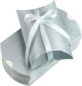 img 1 attached to Vlovelife 50pcs Silver Kraft Paper Pillow Candy Boxes: Elegant Wedding Favor Gift Box, Perfect for Baby Showers, Birthdays, and Parties