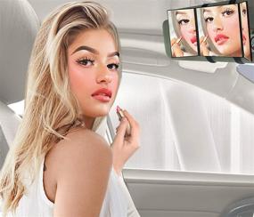 img 2 attached to 🚗 Zento Deals Зеркало для макияжа на козырьке автомобиля: крепится к солнцезащитному козырьку для макияжа в пути