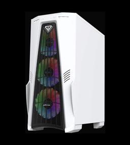 img 3 attached to 🖥️ Apevia Crusader-F-WH Mid Tower Gaming Case: Full-Size Tempered Glass, USB3.0/USB2.0/Audio Ports, 4 RGB Fans, White Frame