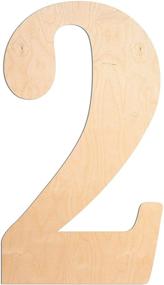 img 4 attached to 🔢 UNFINISHEDWOODCO 18 Inch Vintage Style Wooden Monogram Number for Home Décor - Unfinished Vintage Wood Large Digit for Bedroom or Kitchen, Wall Art Above Baby Crib or Teen Room - Digit 2