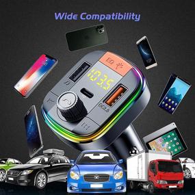 img 2 attached to 🚗 D DINGRICH Bluetooth FM Transmitter for Car with QC3.0 & Type-C Fast Charger, Mp3 Player and Wide Compatibility