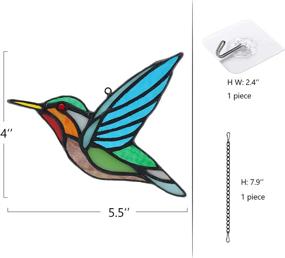 img 3 attached to Витражные птицы на окно - украшения из витража HAOSUM для окна, подарки для мамы и любителей птиц.
