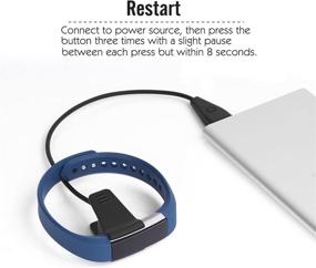 img 2 attached to ⚡ Зарядное устройство MoKo для Fitbit Alta / Ace с кнопкой сброса - запасной USB кабель для зарядки, док-станция, длина кабеля 10,8 дюйма (275 мм), черный