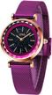 purple luxury watches stainless waterproof logo