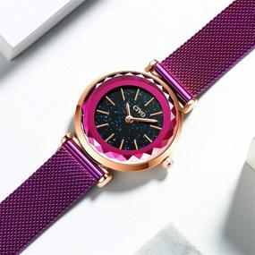 img 1 attached to Purple Luxury Watches Stainless Waterproof