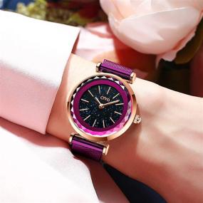 img 2 attached to Purple Luxury Watches Stainless Waterproof