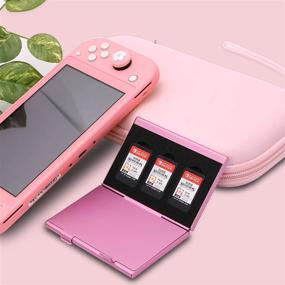 img 1 attached to 11 in 1 Pink Accessories Bundle for Switch Lite: Pink Carry Case with Coral Case, Game Case Storage, Coral USB C Cord, Pink Thumb Grips, Screen Protector, Wrist Strap, and Shoulder Strap