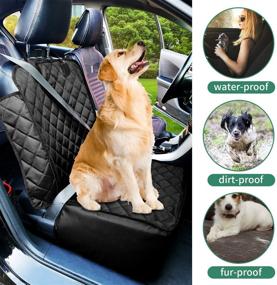 img 2 attached to 🐾 Flow.month Deluxe 2 in 1 Pet Front Seat Cover & Booster Seat for Dogs | Waterproof Car Dog Seat Cover with Safety Belt | Pet Bucket Seat Cover in Black