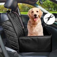 🐾 flow.month deluxe 2 in 1 pet front seat cover & booster seat for dogs | waterproof car dog seat cover with safety belt | pet bucket seat cover in black logo