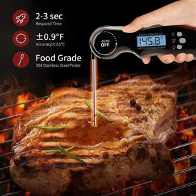 img 3 attached to 🌡️ MOSSRW Meat Thermometer - Instant Read Digital Food Thermometer with LCD Backlight, Waterproof Ultra Fast Cooking Thermometer for Kitchen, Grilling, BBQ, Baking, Liquids - Calibration Included