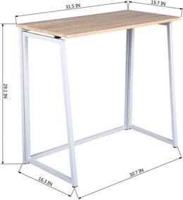 img 1 attached to 🏠 CozyCasa Folding Desk for Home Office: Small Foldable Computer Desk, Modern Simple Student Desk for Teens Bedroom, No Assembly, White Legs