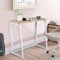 🏠 cozycasa folding desk for home office: small foldable computer desk, modern simple student desk for teens bedroom, no assembly, white legs logo