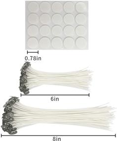 img 3 attached to 🕯️ 210 Pieces of Candle Wicks for Candle Making: 128 Pieces of 6-inch &amp; 8-inch Cotton Candle Wicks for Low Smoke, Natural Cotton Candlemaking. Includes 80 Pieces of Candle Wick Stickers &amp; 2 Pieces of Candle Wick Holder. Complete DIY Candle Making Kit