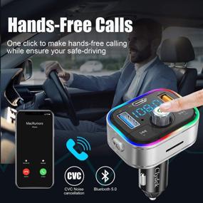 img 1 attached to 🚗 Clydek Bluetooth FM передатчик для автомобиля с Type-C PD 3.0, пультом дистанционного управления, подсветкой LED, громкой связью: автомобильный зарядное устройство с MP3-плеером для Flash-накопителей и карт TF