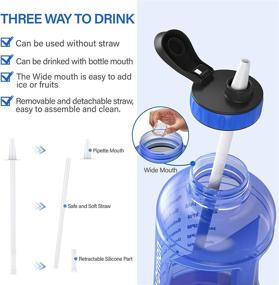 img 1 attached to 💧 64 oz Half Gallon Water Bottle with Straw, Time to Drink, Motivational Leakproof Tritan BPA Free Jug for Fitness and Sports