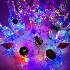 img 2 attached to 10 Pack of MUMUXI 20 LED Wine Bottle Lights with Cork, 3.3ft Silver Wire Cork Lights Battery 🍾 Operated Fairy Mini String Lights - Perfect for Liquor Bottles Crafts, Party, Wedding, Halloween, Christmas Decorations in Vibrant Colors