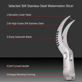 img 2 attached to YJHome Stainless Steel Fruit Cutter Shapes - Fruit Slicer Peeler with Pineapple Corer, Watermelon Cutter, Carving Knife, Baller Spoon, Apple Corer Peeler Set for Home Kitchen