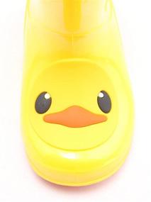 img 3 attached to 🦆 D.S.mor Yellow Cute Cartoon Duck Toddler Rain Boots - Anti-Slip Children's Water Shoes, Rubber Rain Boots for Kids