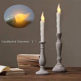 img 2 attached to 🕯️ 6-Piece Dripless Battery Operated Fake Flickering LED Candles with Timer (6 Hours ON, 18 Hours OFF) - Window Votive, Candlesticks, Table Taper Candle for Halloween, Christmas, Festival, Party