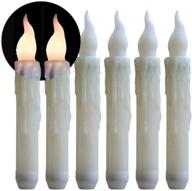 🕯️ 6-piece dripless battery operated fake flickering led candles with timer (6 hours on, 18 hours off) - window votive, candlesticks, table taper candle for halloween, christmas, festival, party логотип