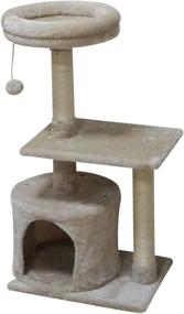 img 3 attached to 🐱 KIYUMI Cat Tree Tower with Sisal Scratching Posts, Cozy Hammock, Jump Platform, and Multiple Levels - Interactive Cat Furniture Activity Center and Play House.