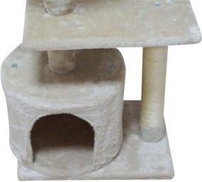 img 1 attached to 🐱 KIYUMI Cat Tree Tower with Sisal Scratching Posts, Cozy Hammock, Jump Platform, and Multiple Levels - Interactive Cat Furniture Activity Center and Play House.