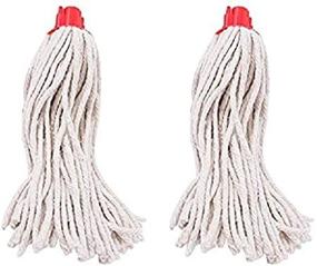 img 2 attached to 🧵 High-Quality 2 Pack 100% Cotton Yarn Yacht Deck Mop Head Refill - #8 Screw On Type