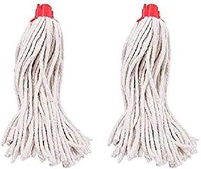 img 4 attached to 🧵 High-Quality 2 Pack 100% Cotton Yarn Yacht Deck Mop Head Refill - #8 Screw On Type