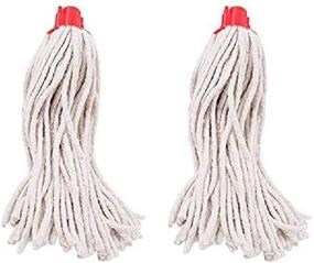 img 3 attached to 🧵 High-Quality 2 Pack 100% Cotton Yarn Yacht Deck Mop Head Refill - #8 Screw On Type