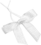 🎁 100 pack silver satin bow twist ties: perfect for treat bags logo