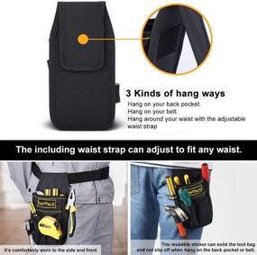 img 2 attached to 🔧 Baffect Canvas Tool Pocket Pouch Belt - Small Pocket Tool Bag with Adjustable Nylon Belt - Heavy Duty Professional Waist Work Pouch for Electricians Technician - Black - Enhanced SEO