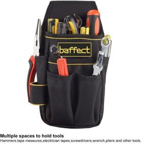 img 1 attached to 🔧 Baffect Canvas Tool Pocket Pouch Belt - Small Pocket Tool Bag with Adjustable Nylon Belt - Heavy Duty Professional Waist Work Pouch for Electricians Technician - Black - Enhanced SEO