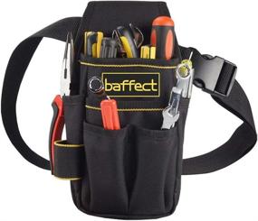 img 4 attached to 🔧 Baffect Canvas Tool Pocket Pouch Belt - Small Pocket Tool Bag with Adjustable Nylon Belt - Heavy Duty Professional Waist Work Pouch for Electricians Technician - Black - Enhanced SEO