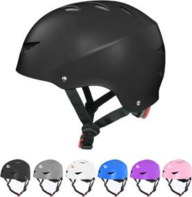 img 4 attached to 🛹 Dostar Skateboard Helmet: Adjustable Sizes for Kids, Youth & Adults - Ideal for Cycling, Roller Skating, BMX, Scooter & More!