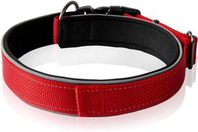 img 3 attached to 🐾 Reflective Dog Collar for Large and X-Large Dogs up to 50KG | Adjustable Nylon Pet Collar with Neoprene Padding by PetiFine