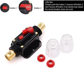 img 1 attached to 🔌 2 Pack Inline 100amp Circuit Breaker with Manual Reset: Superior Fuse Holder for Car Audio Marine Boat Stereo – Wire Lugs and Heat Shrink Tube Included!