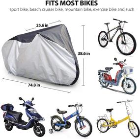 img 3 attached to 🚲 LotFancy Waterproof Bike Cover – Outdoor Storage for Mountain and Road Bicycles, Rain UV Snow Dust Wind Proof