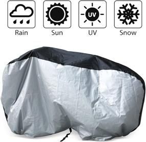 img 4 attached to 🚲 LotFancy Waterproof Bike Cover – Outdoor Storage for Mountain and Road Bicycles, Rain UV Snow Dust Wind Proof