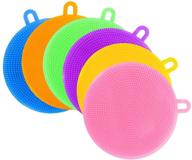 🧽 evebel silicone dish sponges: 6-pack colorful cleaning sponges for dish washing, scrubbing, dishwasher safe, and fast drying logo