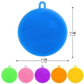 img 3 attached to 🧽 Evebel Silicone Dish Sponges: 6-Pack Colorful Cleaning Sponges for Dish Washing, Scrubbing, Dishwasher Safe, and Fast Drying