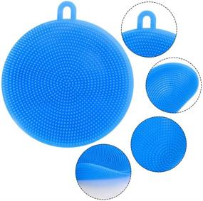 img 2 attached to 🧽 Evebel Silicone Dish Sponges: 6-Pack Colorful Cleaning Sponges for Dish Washing, Scrubbing, Dishwasher Safe, and Fast Drying